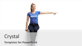  Presentation with volunteer - Amazing presentation theme having pointing in one direction backdrop and a white colored foreground