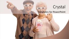  Presentation with seniors - Beautiful PPT layouts featuring pointing isolated on white background backdrop and a lemonade colored foreground