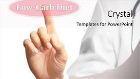  Presentation with diet low carb - Presentation theme with free healthcare templates - doctor pointing on low-carb diet background and a white colored foreground
