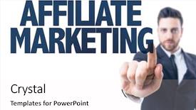  Presentation with affiliate marketing - Slide set having pointing the text affiliate marketing background and a white colored foreground