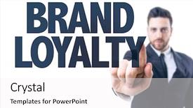  Presentation with brand - Slide set featuring pointing the text brand loyalty background and a white colored foreground