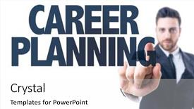  Presentation with achieve - PPT theme having helping students achieve - business man pointing the text background and a white colored foreground