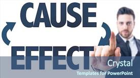  Presentation with cause - Beautiful slide deck featuring pointing the text cause effect backdrop and a ocean colored foreground
