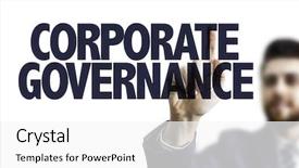  Presentation with governance - PPT layouts consisting of pointing the text corporate governance background and a white colored foreground