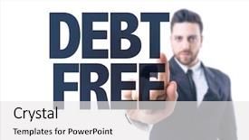  Presentation with free trade - Audience pleasing presentation design consisting of pointing the text debt free backdrop and a white colored foreground