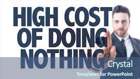  Presentation with cost - PPT theme enhanced with pointing the text high cost background and a ocean colored foreground