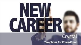  Presentation with lonely man new zealand tourists - Presentation design consisting of pointing the text new career background and a ocean colored foreground