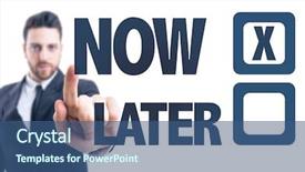  Presentation with later - Beautiful presentation theme featuring pointing the text now later backdrop and a ocean colored foreground