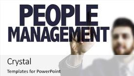  Presentation with debt management text - Slide set consisting of pointing the text people management background and a white colored foreground