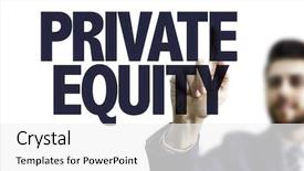  Presentation with equity - Colorful slide deck enhanced with pointing the text private equity backdrop and a white colored foreground