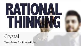  Presentation with thinking - Cool new PPT layouts with pointing the text rational thinking backdrop and a white colored foreground