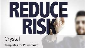  Presentation with risk - Amazing slide deck having pointing the text reduce risk backdrop and a white colored foreground