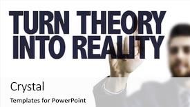  Presentation with theory - Cool new PPT layouts with pointing the text turn theory backdrop and a white colored foreground