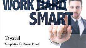  Presentation with work goals - Slide set consisting of pointing the text work smart background and a white colored foreground