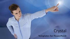  Presentation with digital earth abstract blue - Audience pleasing slides consisting of pointing to flare with abstract backdrop and a teal colored foreground