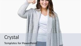  Presentation with great idea - Slide deck enhanced with pointing to head with one background and a light blue colored foreground