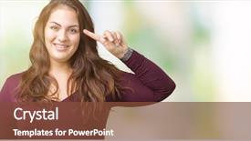  Presentation with great idea - Presentation theme enhanced with pointing to head with one background and a tawny brown colored foreground