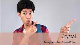  Presentation with friendly - PPT theme having pointing to the side sales background and a coral colored foreground