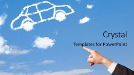  Presentation with blue sky - Audience pleasing theme consisting of pointing towards at a car backdrop and a light blue colored foreground