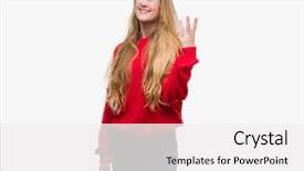  Presentation with red - PPT layouts having pointing up with fingers number background and a white colored foreground