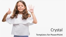  Presentation with hispanic - Beautiful PPT theme featuring pointing up with fingers number backdrop and a  colored foreground