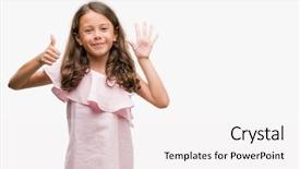  Presentation with girl pink baby shower - PPT layouts consisting of pointing up with fingers number background and a  colored foreground