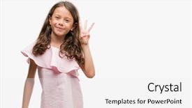  Presentation with pink - Beautiful PPT theme featuring pointing up with fingers number backdrop and a white colored foreground