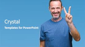  Presentation with age discrimination images - Slide set consisting of pointing up with fingers number background and a teal colored foreground