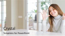  Presentation with math angle - Slide set consisting of pointing up with fingers number background and a light gray colored foreground