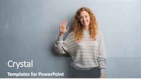  Presentation with young grey maine coon cat - Presentation design consisting of pointing up with fingers background and a gray colored foreground