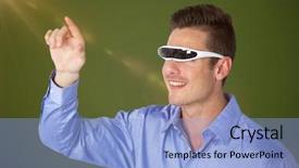  Presentation with video background - Colorful PPT theme enhanced with pointing while using virtual video backdrop and a light blue colored foreground