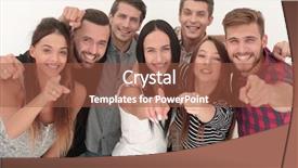  Presentation with creative - Presentation theme enhanced with points interest - creative business team pointing background and a tawny brown colored foreground