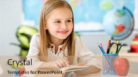  Presentation with child girl reading a book - Amazing PPT layouts having points interest - little pretty blond girl sitting backdrop and a  colored foreground