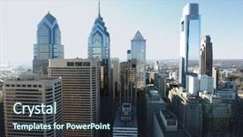  Presentation with philadelphia - Slides with pointy philadelphia towers background and a tawny brown colored foreground