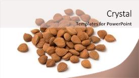  Presentation with 3d isolated t rex head - Theme consisting of poison bitterness - heap of dried apricot stones background and a  colored foreground