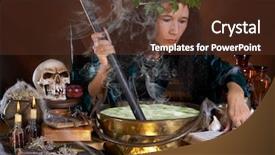  Presentation with poison - Audience pleasing PPT layouts consisting of poison soup in her cauldron backdrop and a tawny brown colored foreground