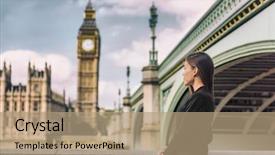  Presentation with realtor - Colorful slide set enhanced with poitical - london business people city lifestyle backdrop and a coral colored foreground