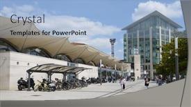  Presentation with bike station - Cool new presentation theme with poitiers-france-june-26-2013 backdrop and a light blue colored foreground