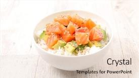  Presentation with bowl - Audience pleasing presentation theme consisting of poke bowl chirashi backdrop and a lemonade colored foreground