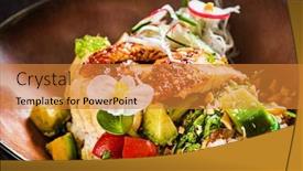  Presentation with banana - Cool new presentation theme with poke-bowl-with-eel backdrop and a gold colored foreground