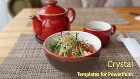  Presentation with seaweed - Amazing slides having poke-bowl-with-raw-tuna backdrop and a tawny brown colored foreground