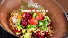  Presentation with salmon - Amazing PPT theme having poke-bowl-with-salmon backdrop and a red colored foreground