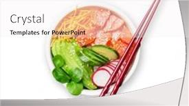  Presentation with salmon fish - Cool new slides with poke-bowl-with-salmon backdrop and a sky blue colored foreground