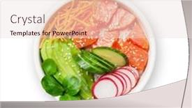  Presentation with salmon fish - Beautiful slide set featuring poke-bowl-with-salmon backdrop and a lemonade colored foreground