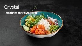  Presentation with minimal - PPT theme with poke-bowl-with-salmon background and a  colored foreground
