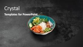  Presentation with minimal - PPT layouts featuring poke-bowl-with-salmon background and a dark gray colored foreground