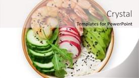  Presentation with shrimps - Slide set consisting of poke-bowl-with-shrimps background and a lemonade colored foreground