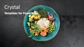  Presentation with prawn - PPT theme having poke-bowl-with-shrimps background and a  colored foreground