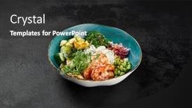  Presentation with prawn - Presentation featuring poke-bowl-with-shrimps background and a  colored foreground