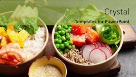  Presentation with shrimps - Slides with poke-bowls-with-shrimps-salmon background and a yellow colored foreground